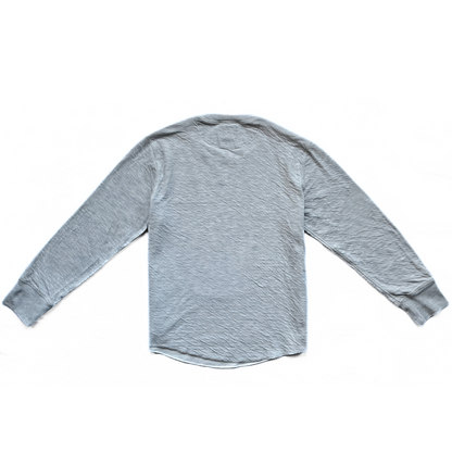 Todd Snyder Curved Hem Slub Crew Neck Sweatshirt / Pullover in Heather Grey