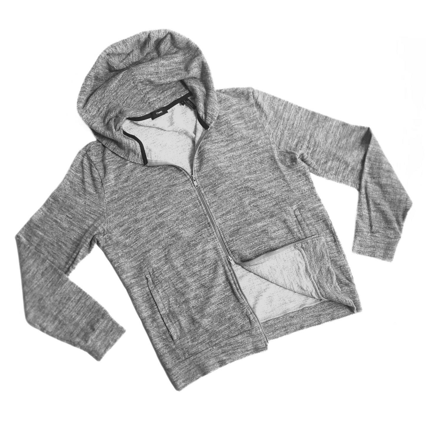 Theory Danen Hoodie in Stone Terry