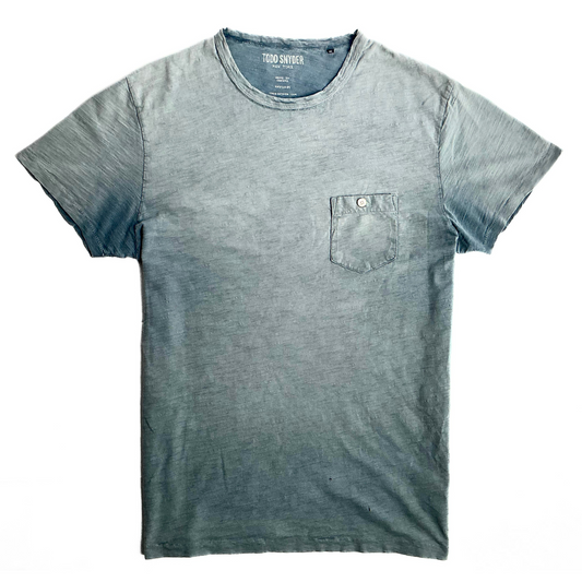 Todd Snyder Distressed Pocket T-Shirt in Malibu Blue