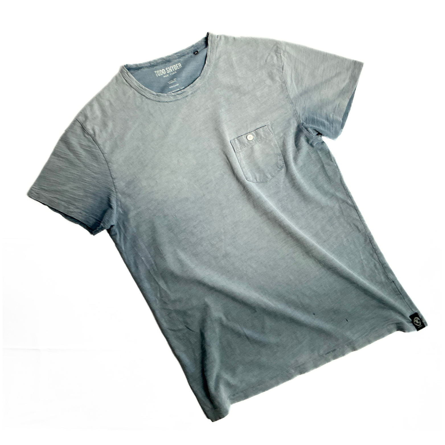 Todd Snyder Distressed Pocket T-Shirt in Malibu Blue