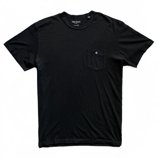 Todd Snyder Hand Spun Pocket T-Shirt in Black