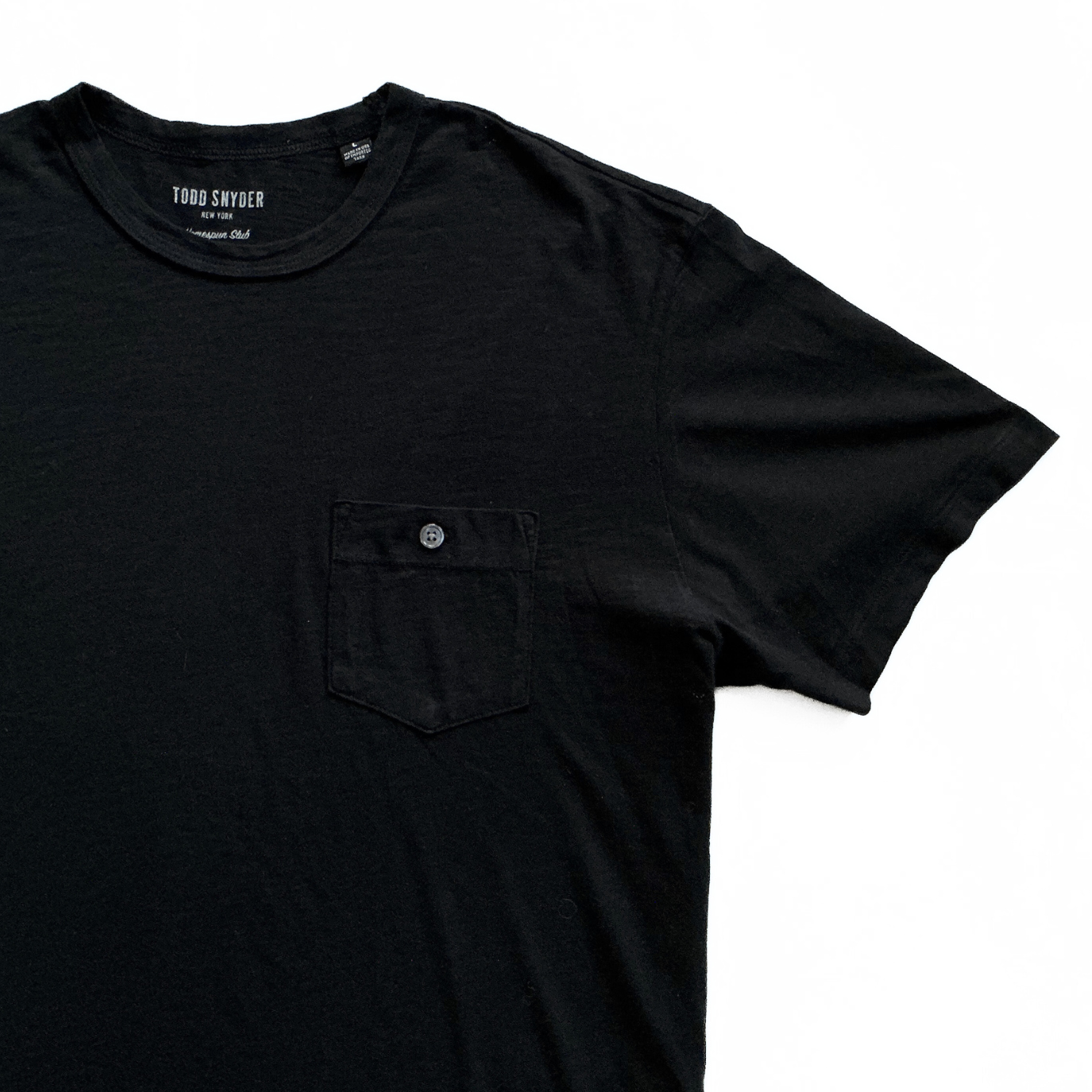 Todd Snyder Hand Spun Pocket T-Shirt in Black