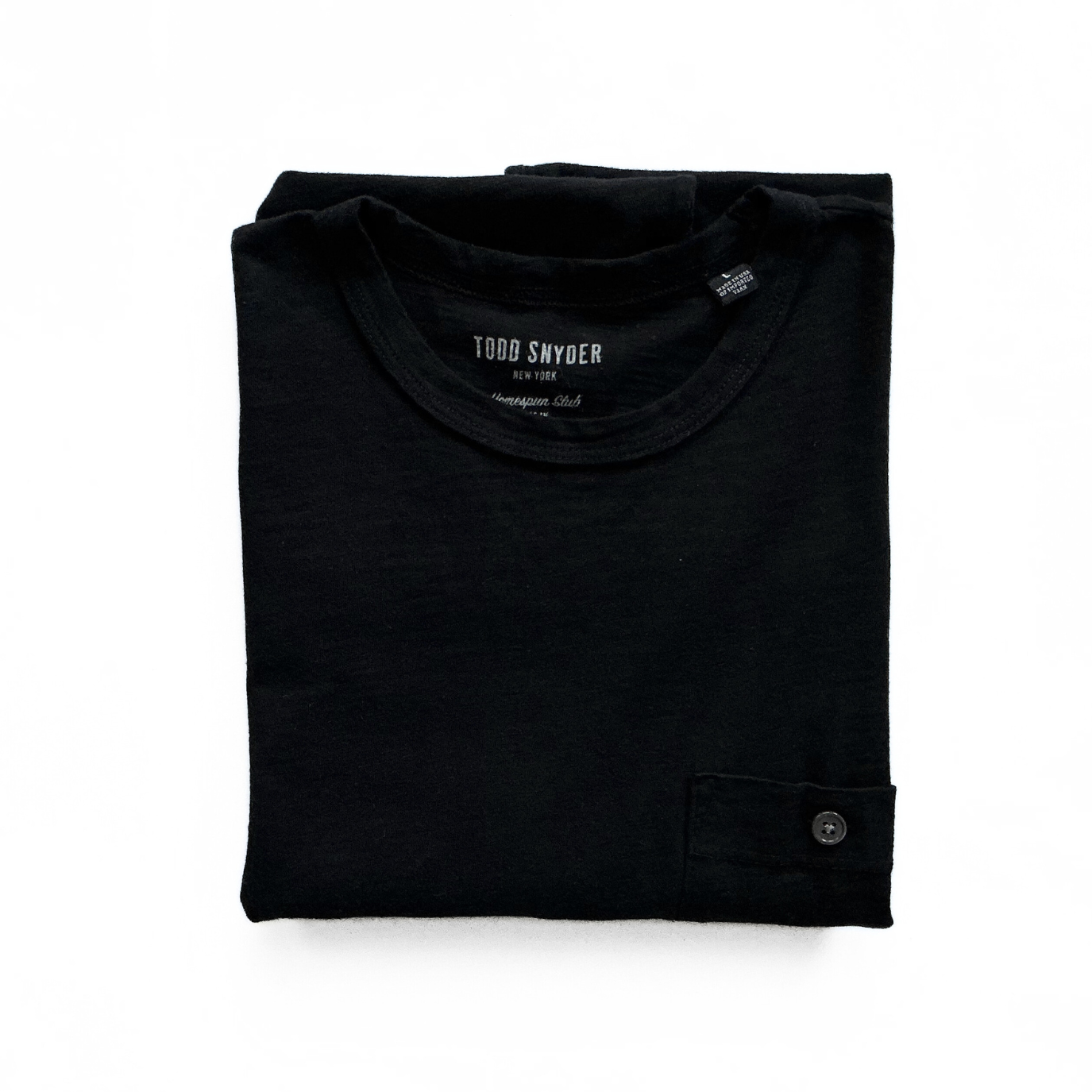 Todd Snyder Hand Spun Pocket T-Shirt in Black