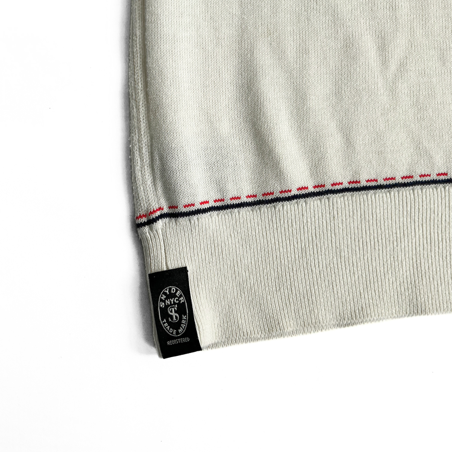 Todd Snyder Knitted Polo Shirt in White / Blue / Red