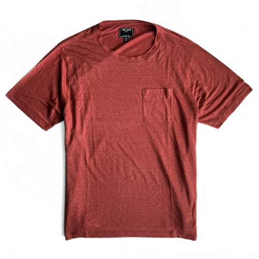 Todd Snyder Linen Pocket T-Shirt in Brown Sugar