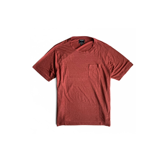 Todd Snyder Linen Pocket T-Shirt in Brown Sugar