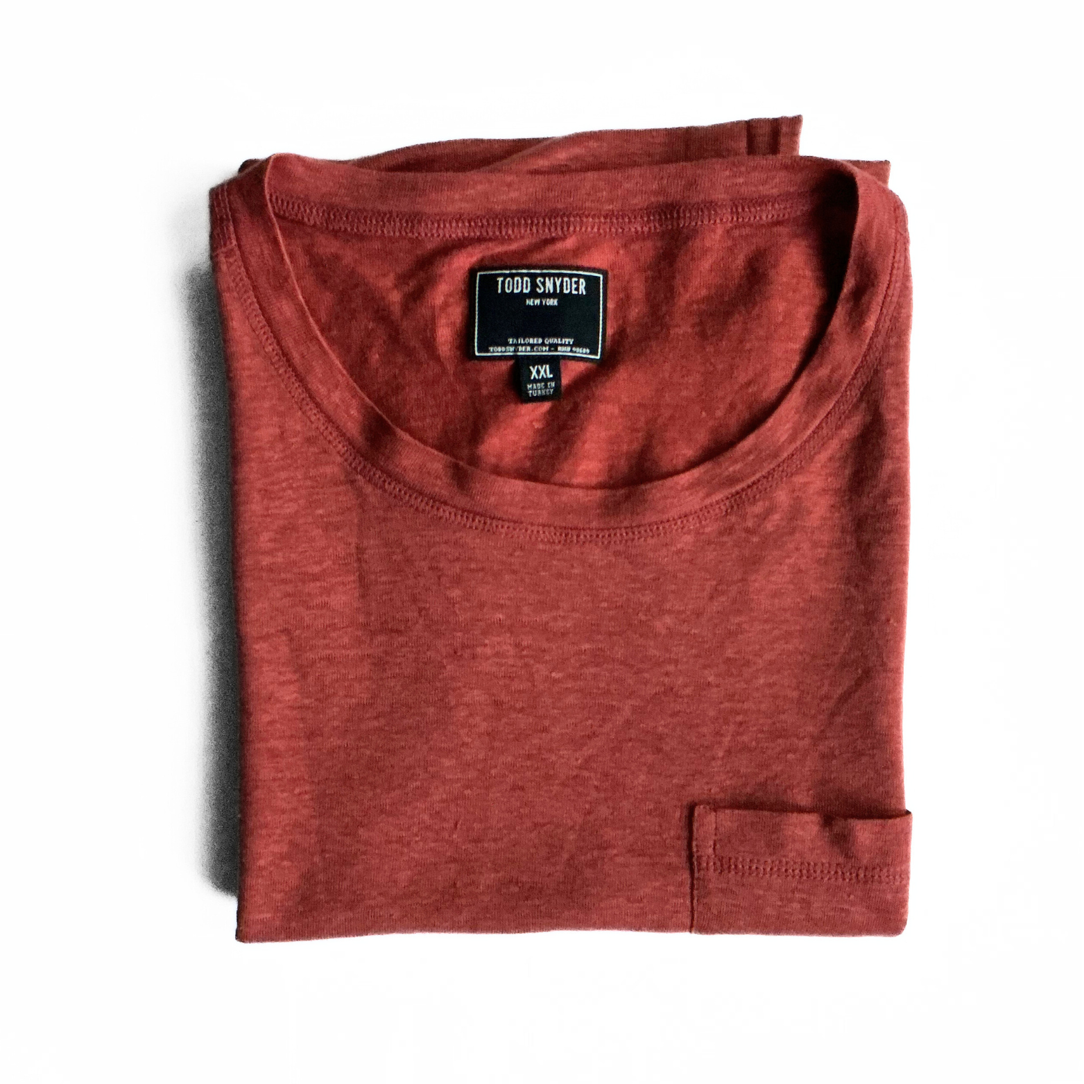 Todd Snyder Linen Pocket T-Shirt in Brown Sugar