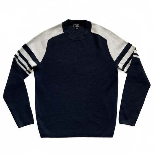 Todd Snyder Striped Sweater in Ink Blue / Cream