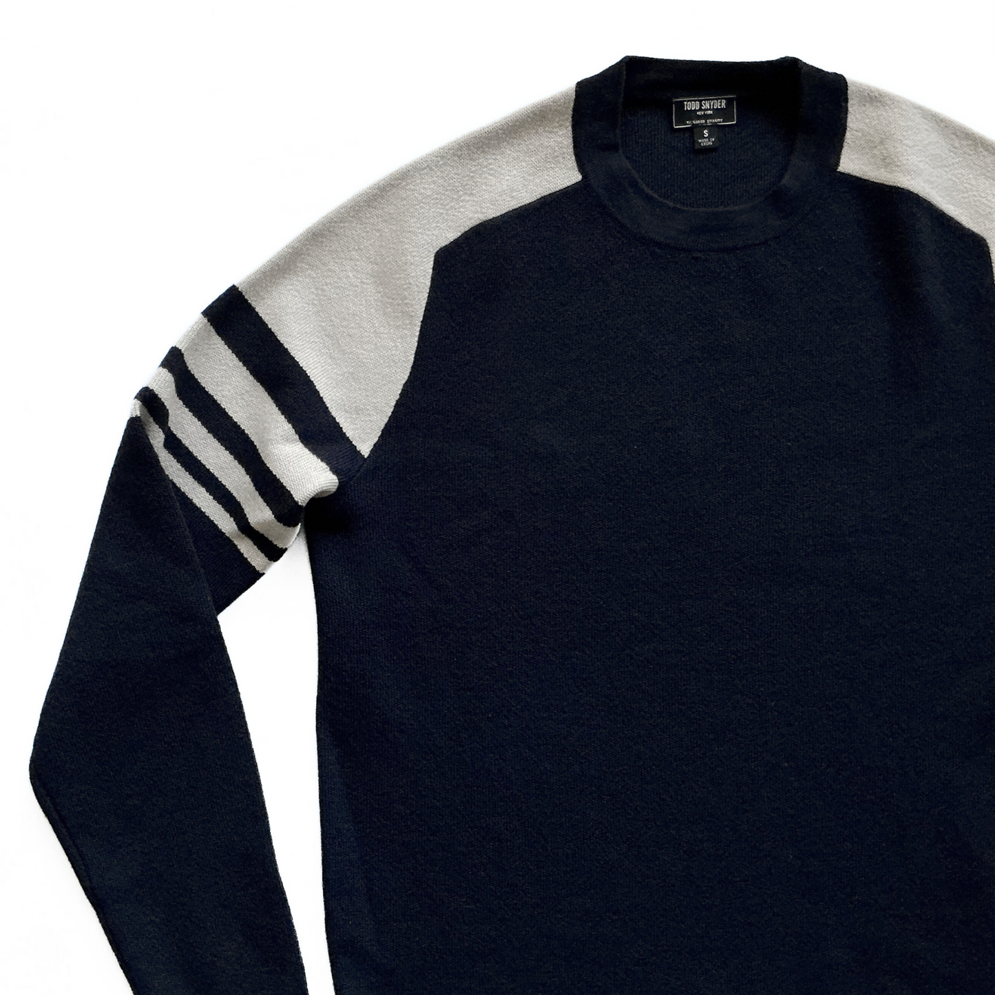 Todd Snyder Striped Sweater in Ink Blue / Cream