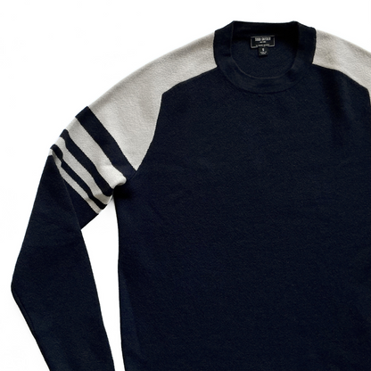 Todd Snyder Striped Sweater in Ink Blue / Cream