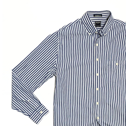 Todd Snyder Summer Stripe Poplin Shirt in Blue & White