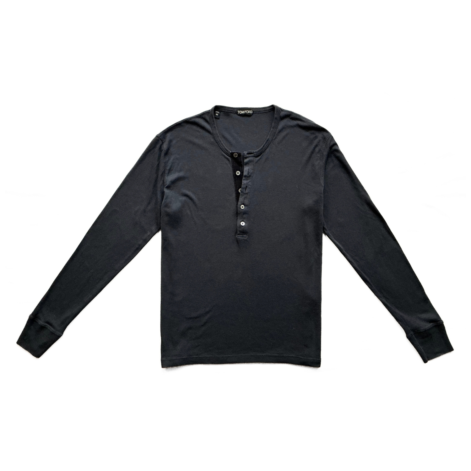 Tom Ford Longsleeve Henley T-Shirt in Navy