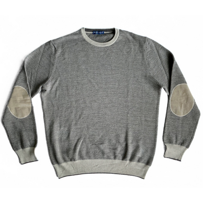 Umberto Vallati Cashmere Blend Sweater in Cream / Brown