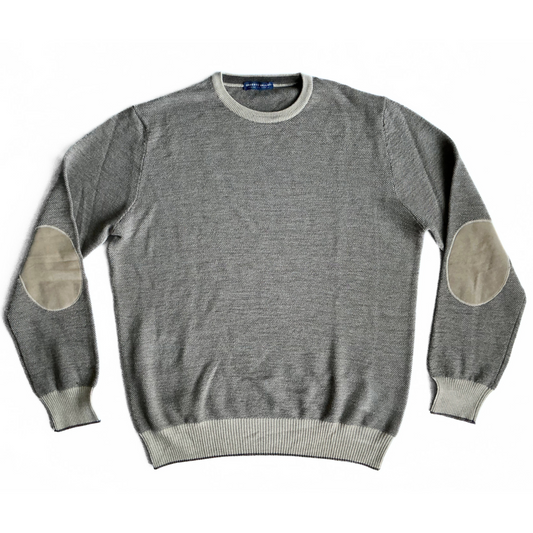 Umberto Vallati Cashmere Blend Sweater in Cream / Brown
