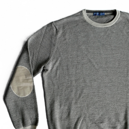 Umberto Vallati Cashmere Blend Sweater in Cream / Brown