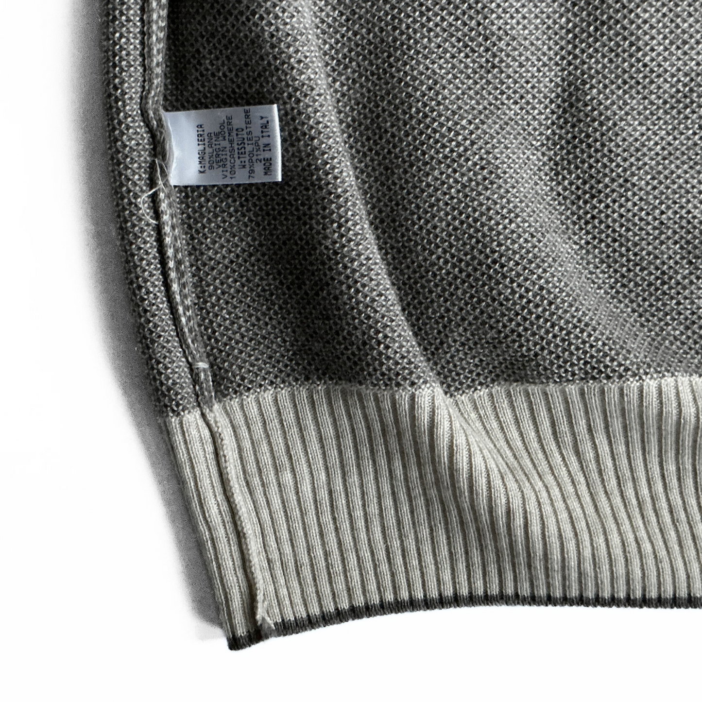 Umberto Vallati Cashmere Blend Sweater in Cream / Brown