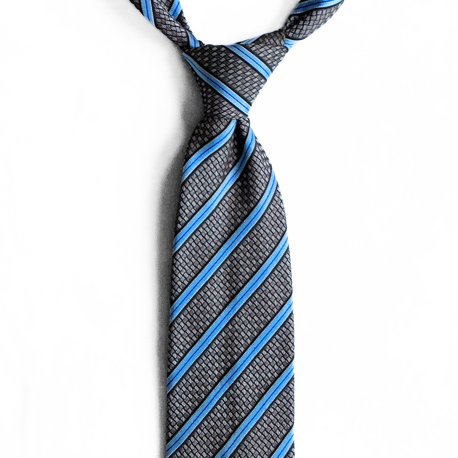 Ermenegildo Zegna Patterend Tie in Brown / Burgundy / Blue