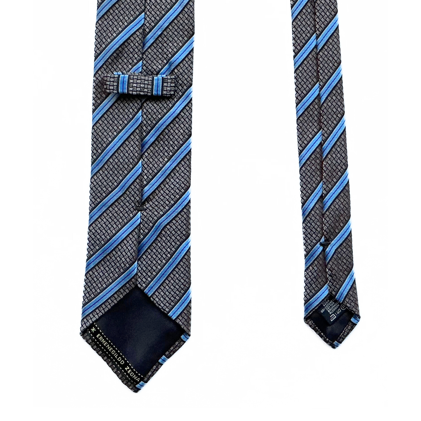 Ermenegildo Zegna Patterend Tie in Brown / Burgundy / Blue