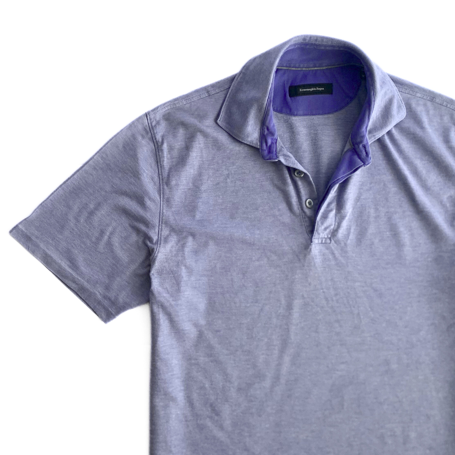 Ermenegildo Zegna Striped Polo Shirt in Purple